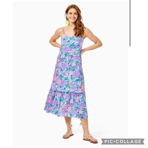 BNWT Lilly Pulitzer Winni Midi Dress in Turtle Wave Sz XL